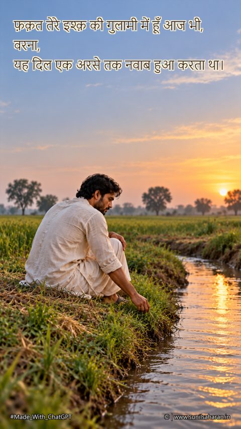 इश्क़ की ग़ुलामी और नवाबी दिल | दर्द भरी प्रेम शायरी (photo 8)