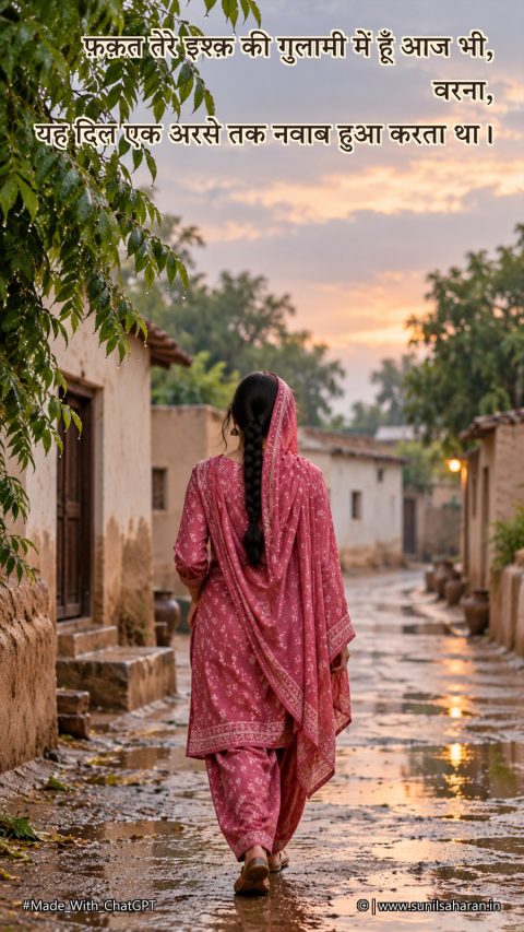 इश्क़ की ग़ुलामी और नवाबी दिल | दर्द भरी प्रेम शायरी (photo 11)