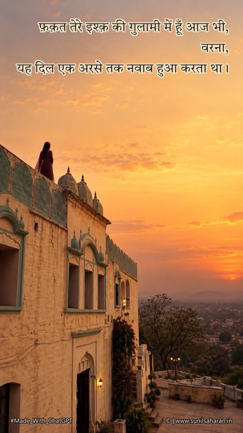इश्क़ की ग़ुलामी और नवाबी दिल | दर्द भरी प्रेम शायरी (photo 1)