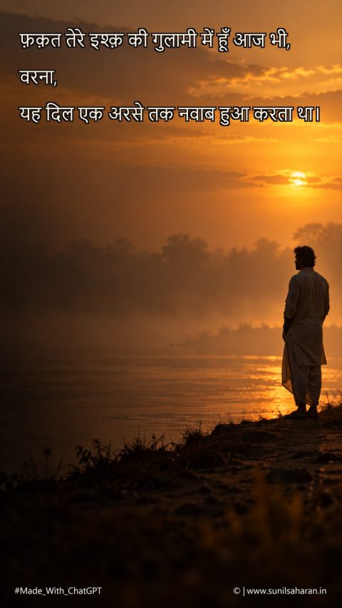 इश्क़ की ग़ुलामी और नवाबी दिल | दर्द भरी प्रेम शायरी (photo 2)