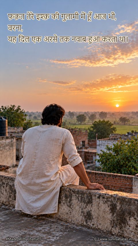 इश्क़ की ग़ुलामी और नवाबी दिल | दर्द भरी प्रेम शायरी (photo 5)