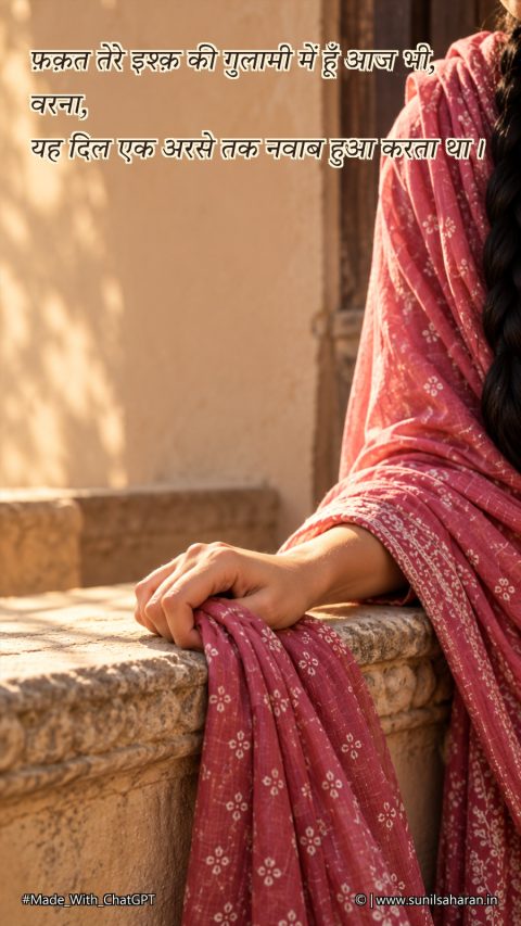 इश्क़ की ग़ुलामी और नवाबी दिल | दर्द भरी प्रेम शायरी (photo 6)